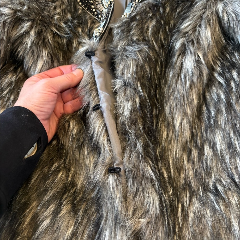Andrea Behar days fur jeweled jacket, Women’s Small - Picture 4 of 10